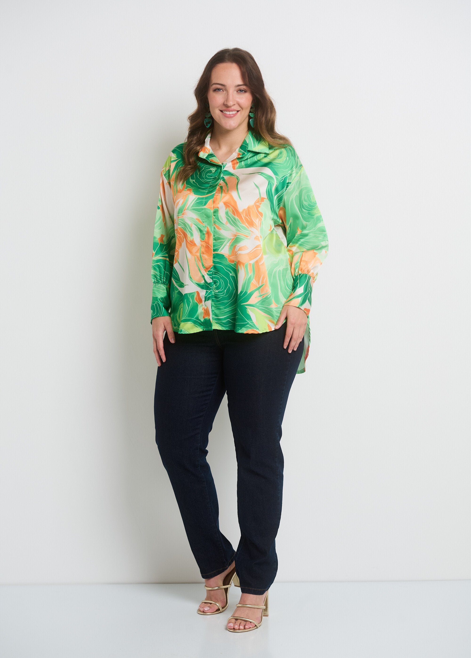 Long_sleeve_floral_satin_blouse_Green_and_orange_SF1_curvy