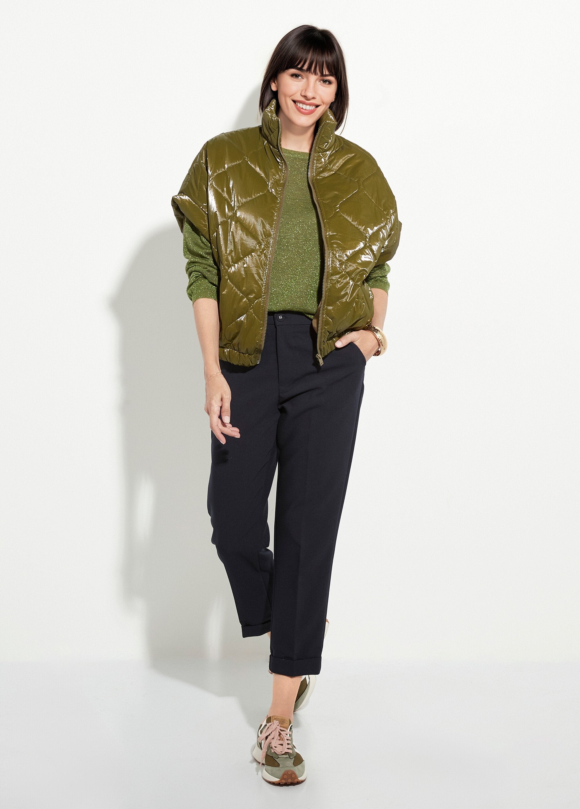 Shiny_sleeveless_zip-up_down_jacket_Khaki_SF1_slim