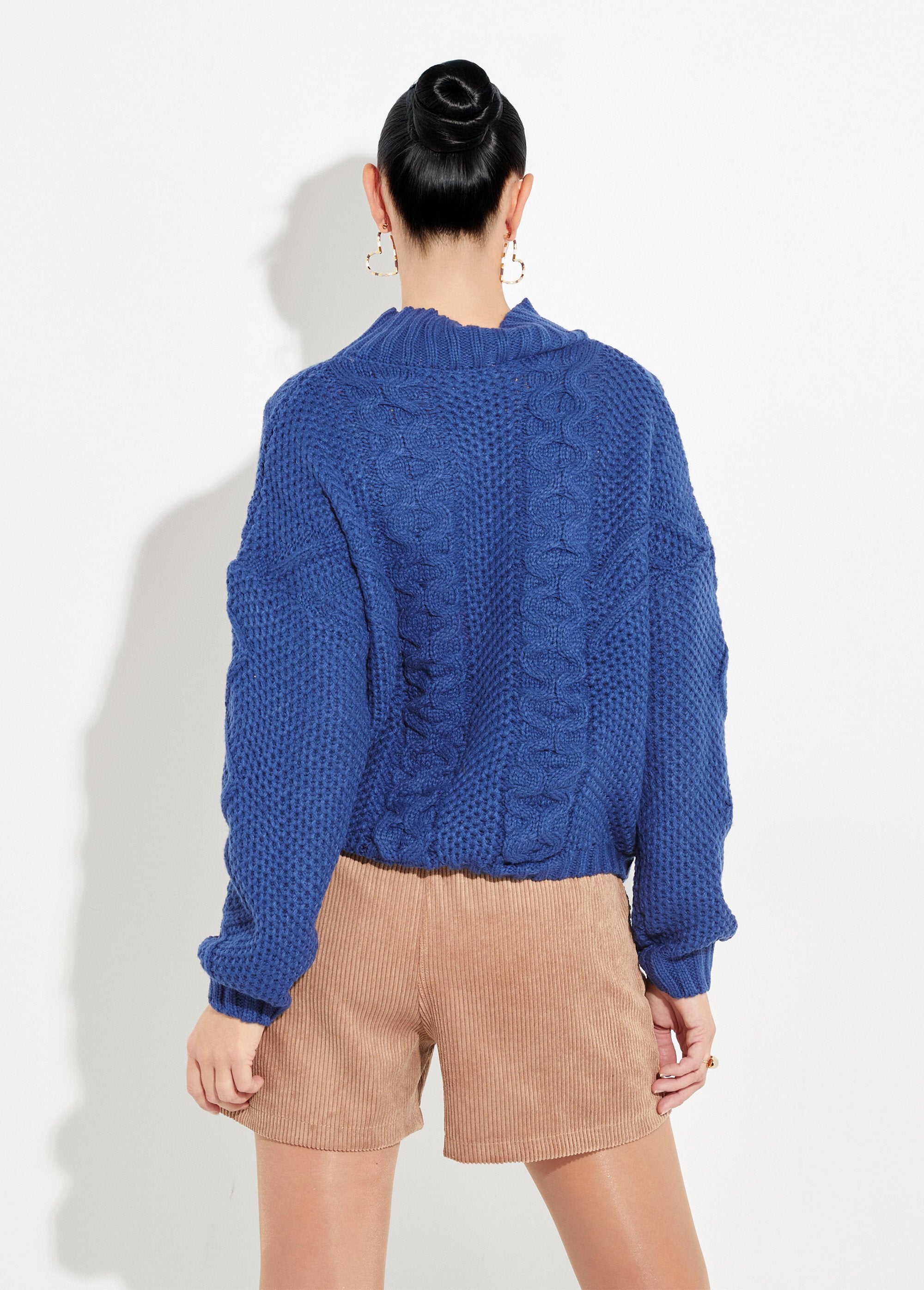 Pull_col_montant,_jeux_maille_fantaisie_Bleu_DO1_slim