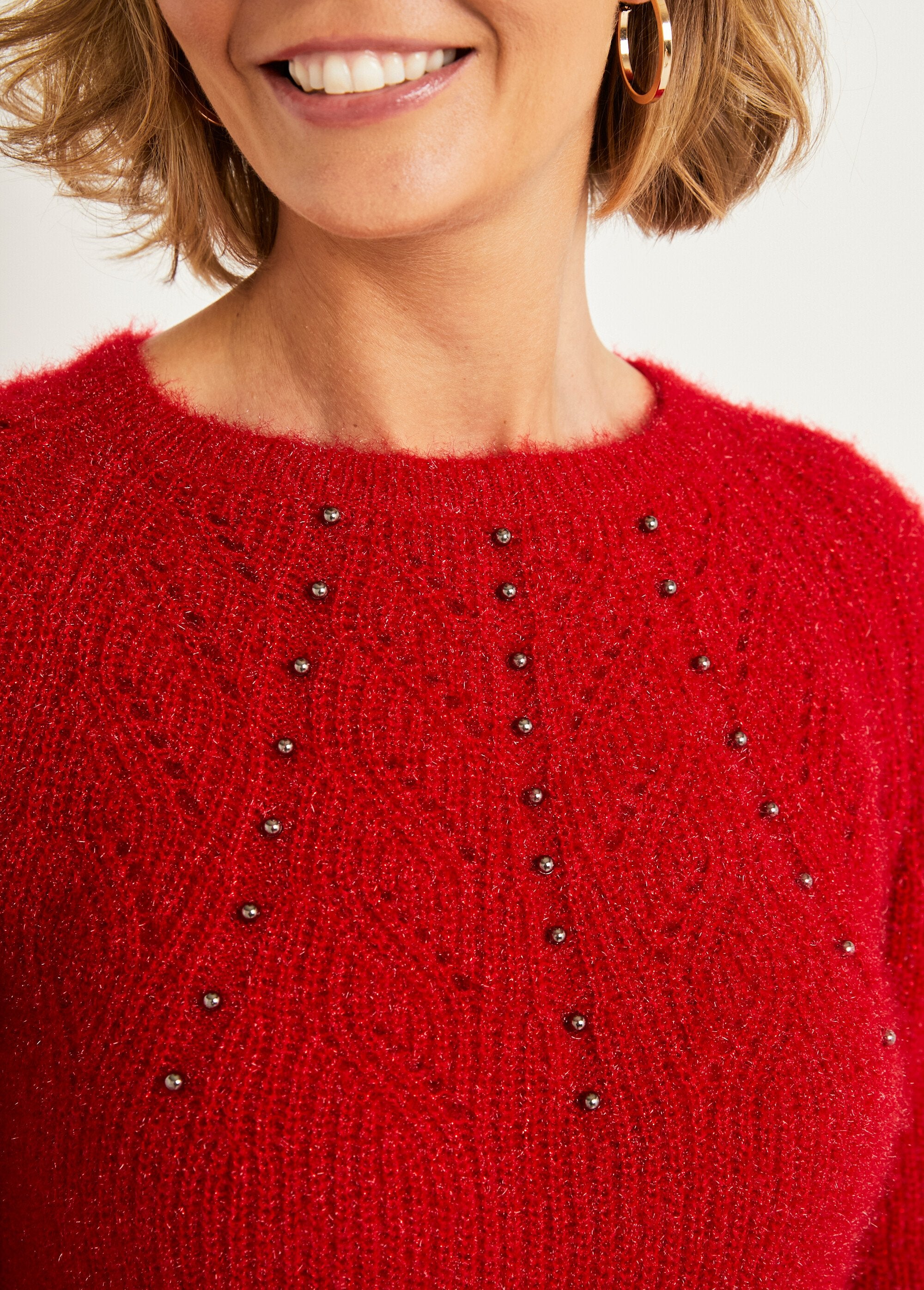 Soft_hairy_knit_sweater_with_openwork_pearl_round_neck_Red_DE2_slim