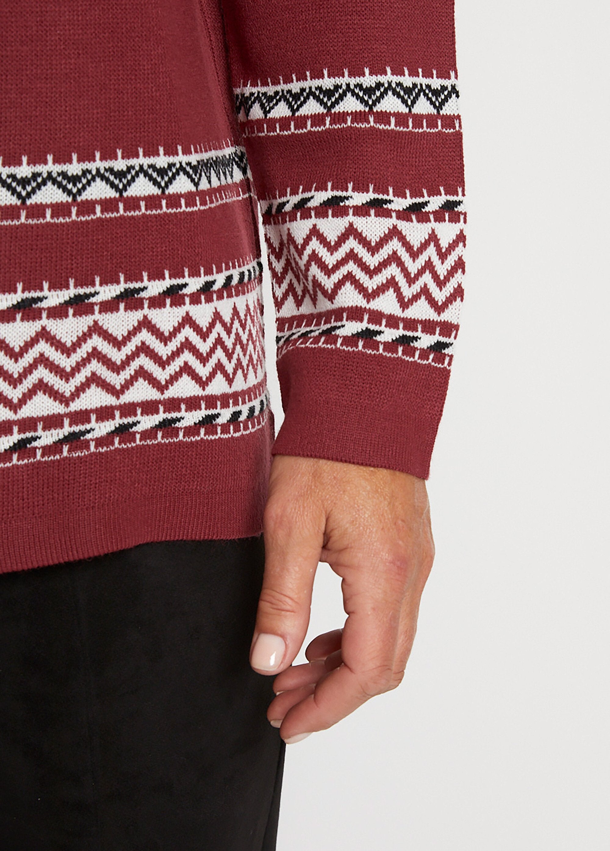 Soft_mid-length_jacquard_round_neck_tunic_sweater_Bordeaux_DE2_slim