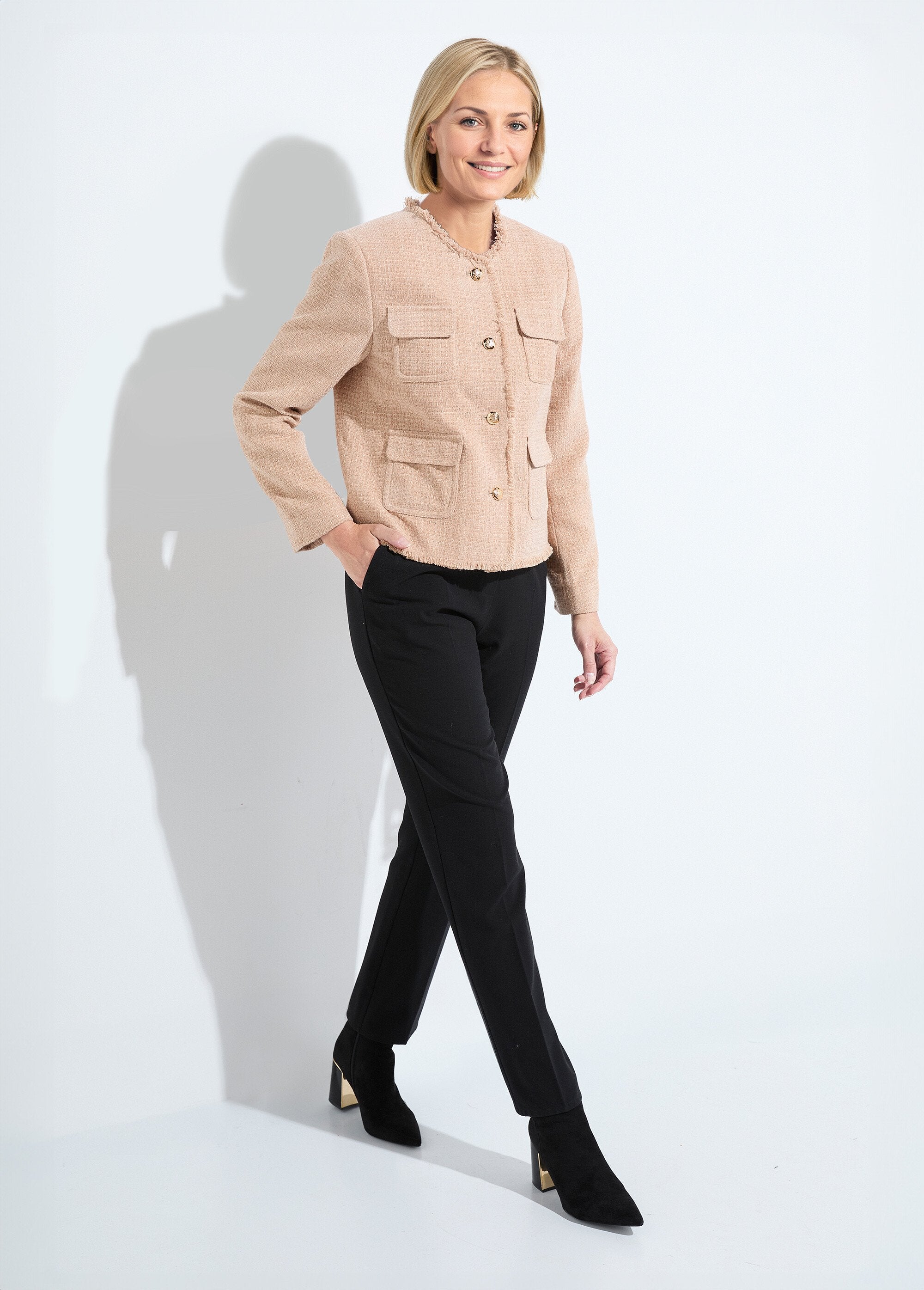 Fringed_button-down_collarless_tweed_jacket_Almond_SF1_slim