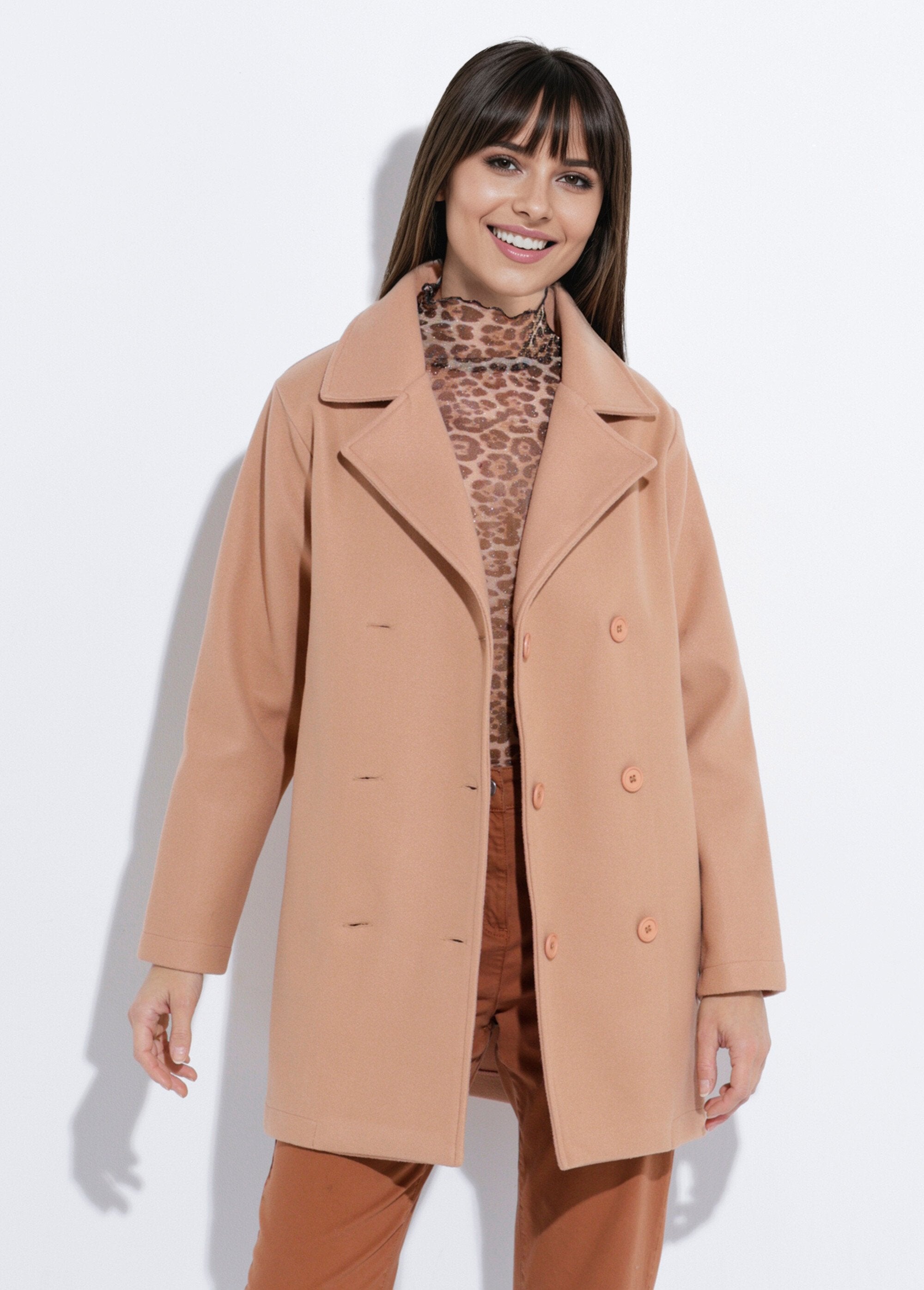 Caban_long_uni_façon_drap_de_laine_Camel_FA1_slim