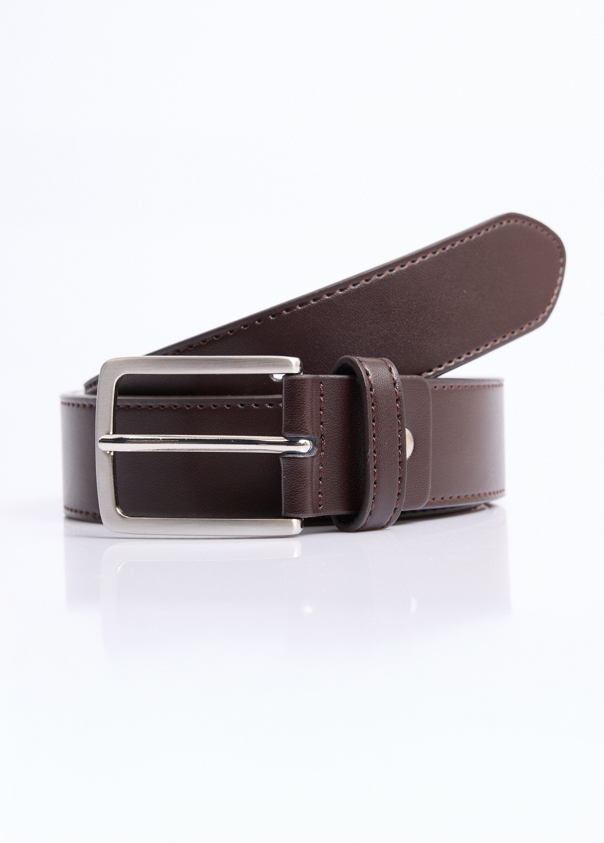 Genuine_leather_belt,_metal_buckle_Brown_DE1_slim