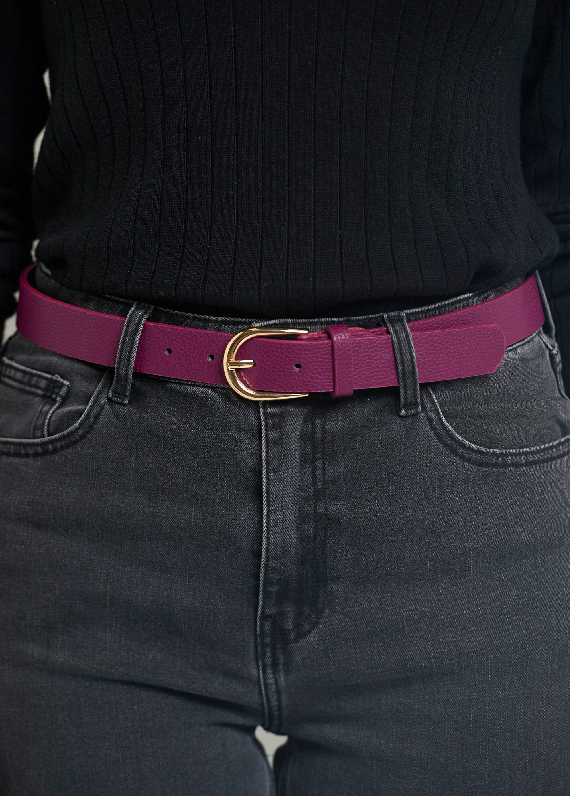 Imitation_leather_belt_with_metal_buckle_Plum_DE1_slim