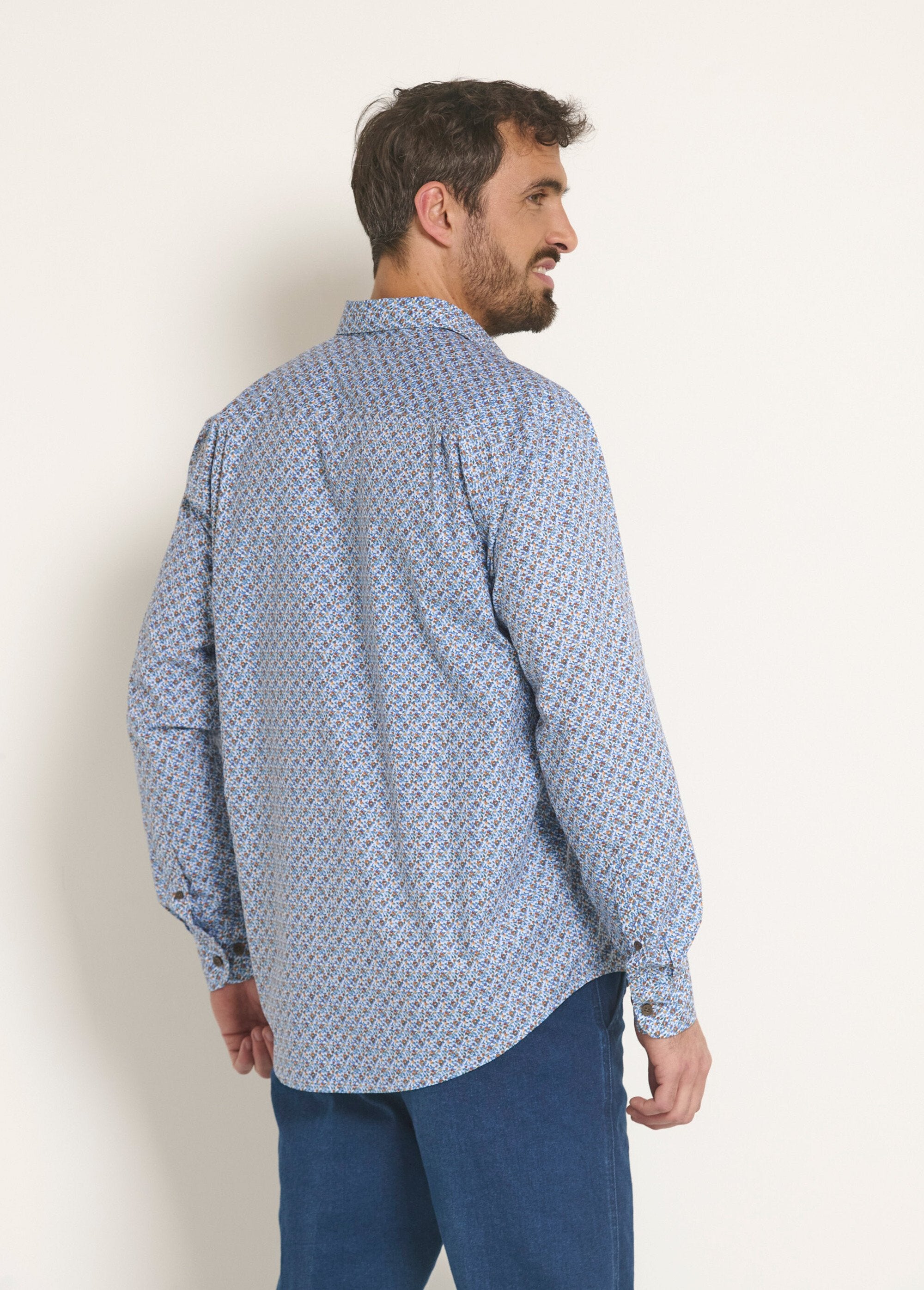 Long_sleeve_micro_pattern_cotton_shirt_Blue_DO1_slim