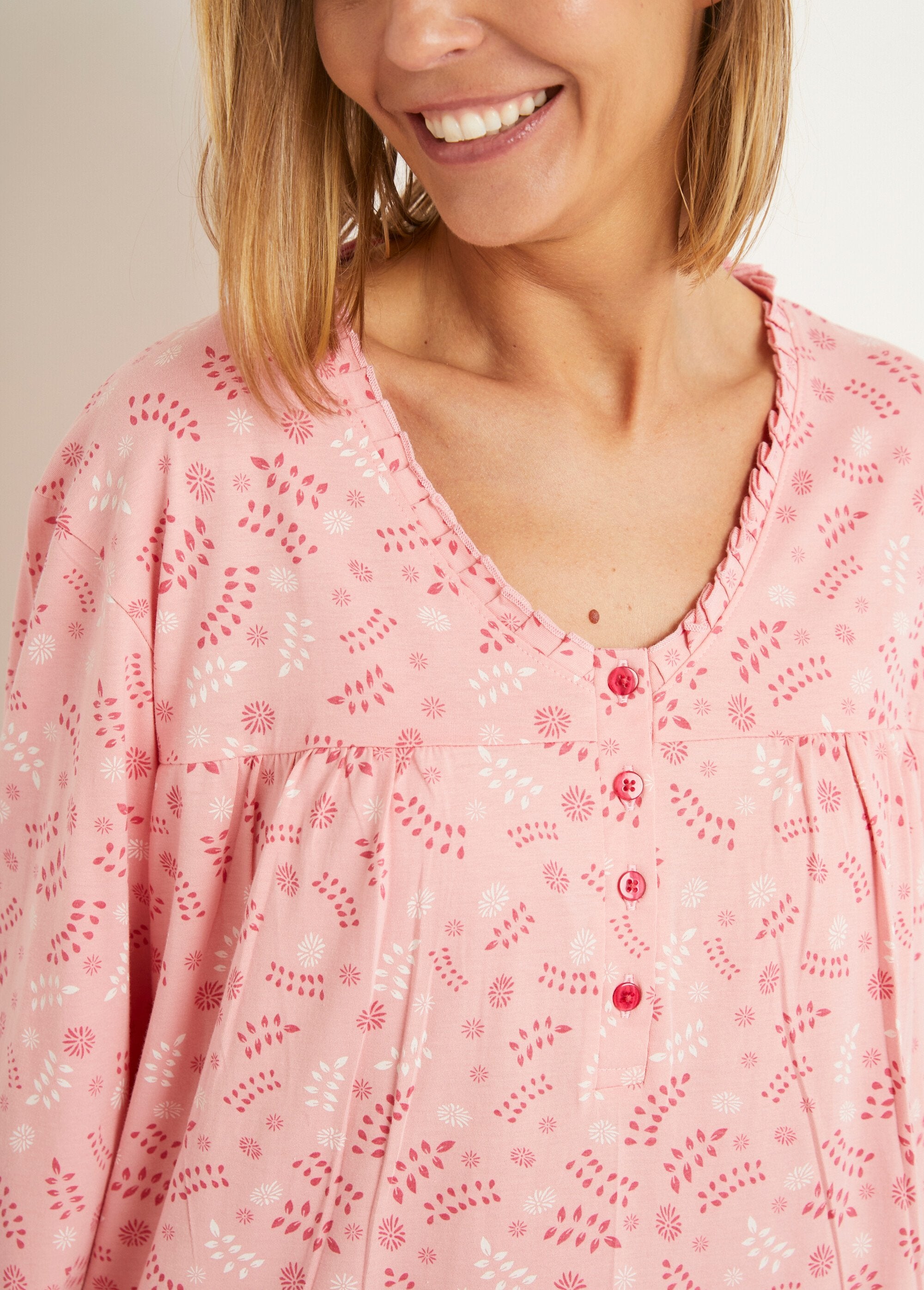 Cotton_button-down_nightdress_large_sizes_Pink_print_DE2_slim