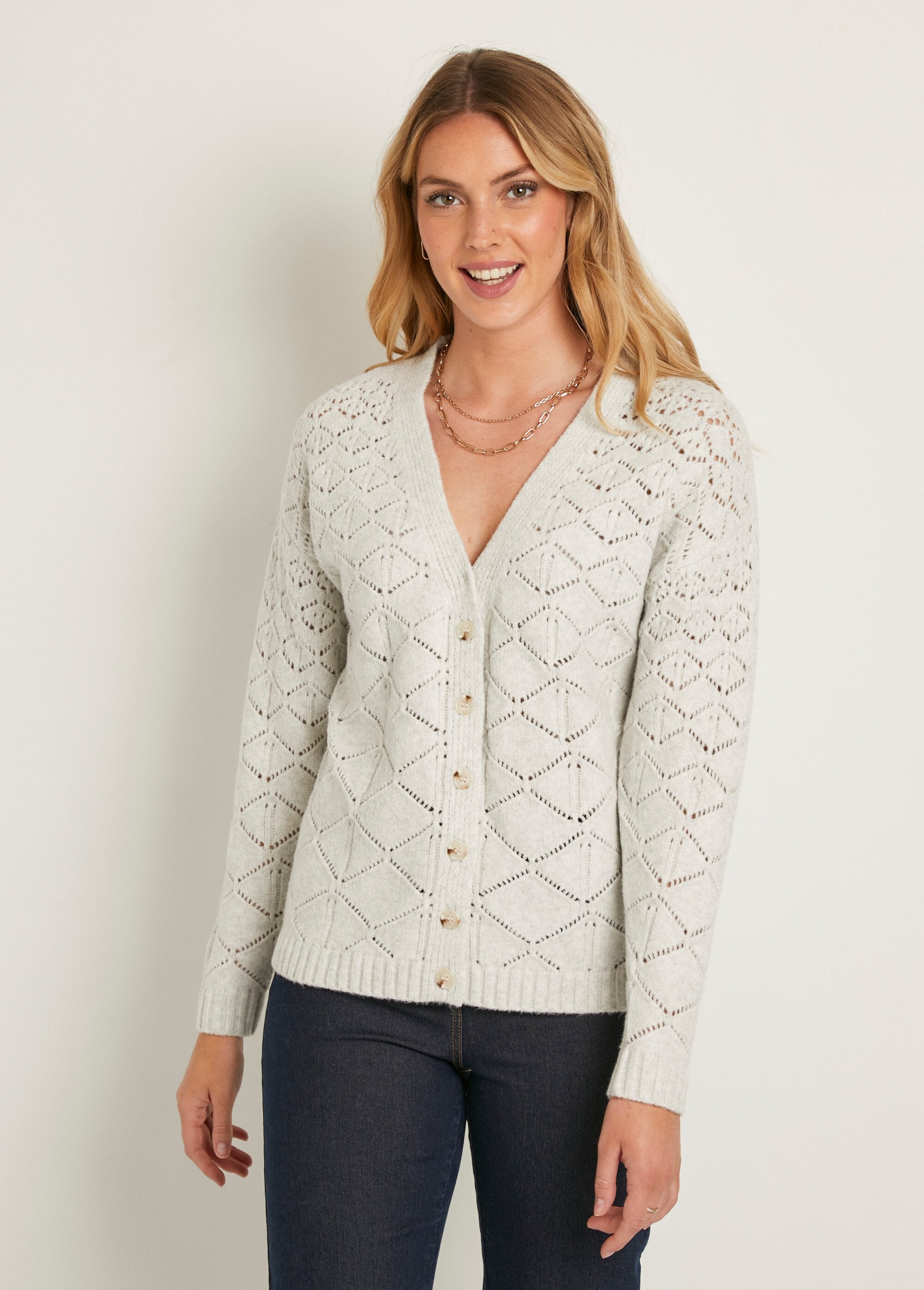 Short_openwork_V-neck_buttoned_cardigan,_plain_Gray_FA1_slim