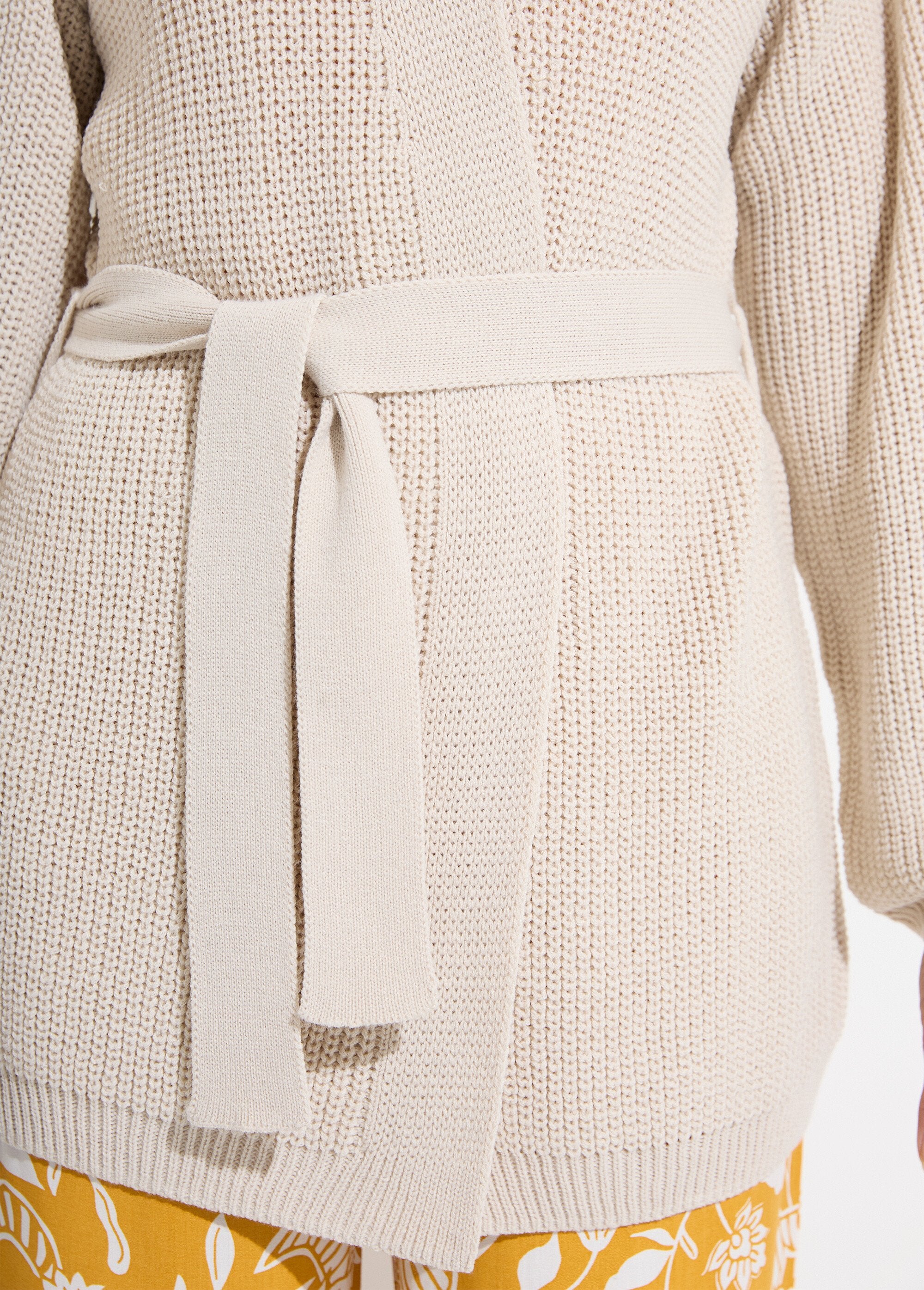 Gilet_long_uni_bord_à_bord_maille_perlée_Ficelle_DE2_slim