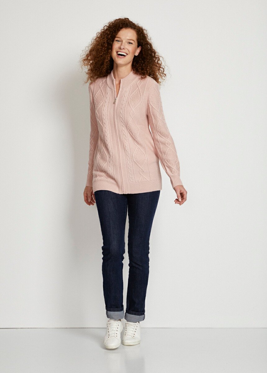 Warm_zipped_cardigan_with_cable_high_collar_Pink_SF1_slim