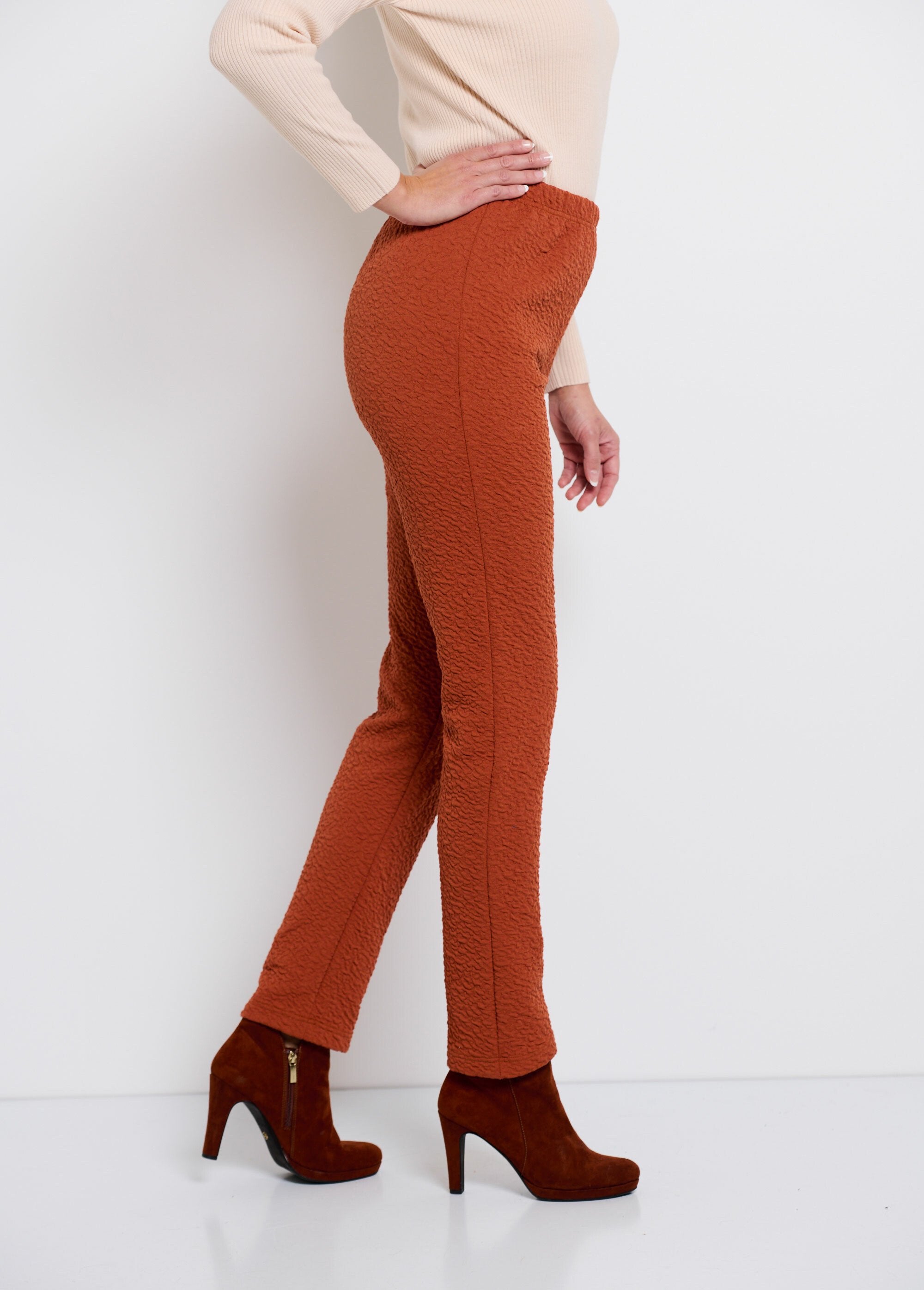 Plain_or_two-tone_stretchy_elasticated_waist_leggings_Brick_uni_DR1_slim