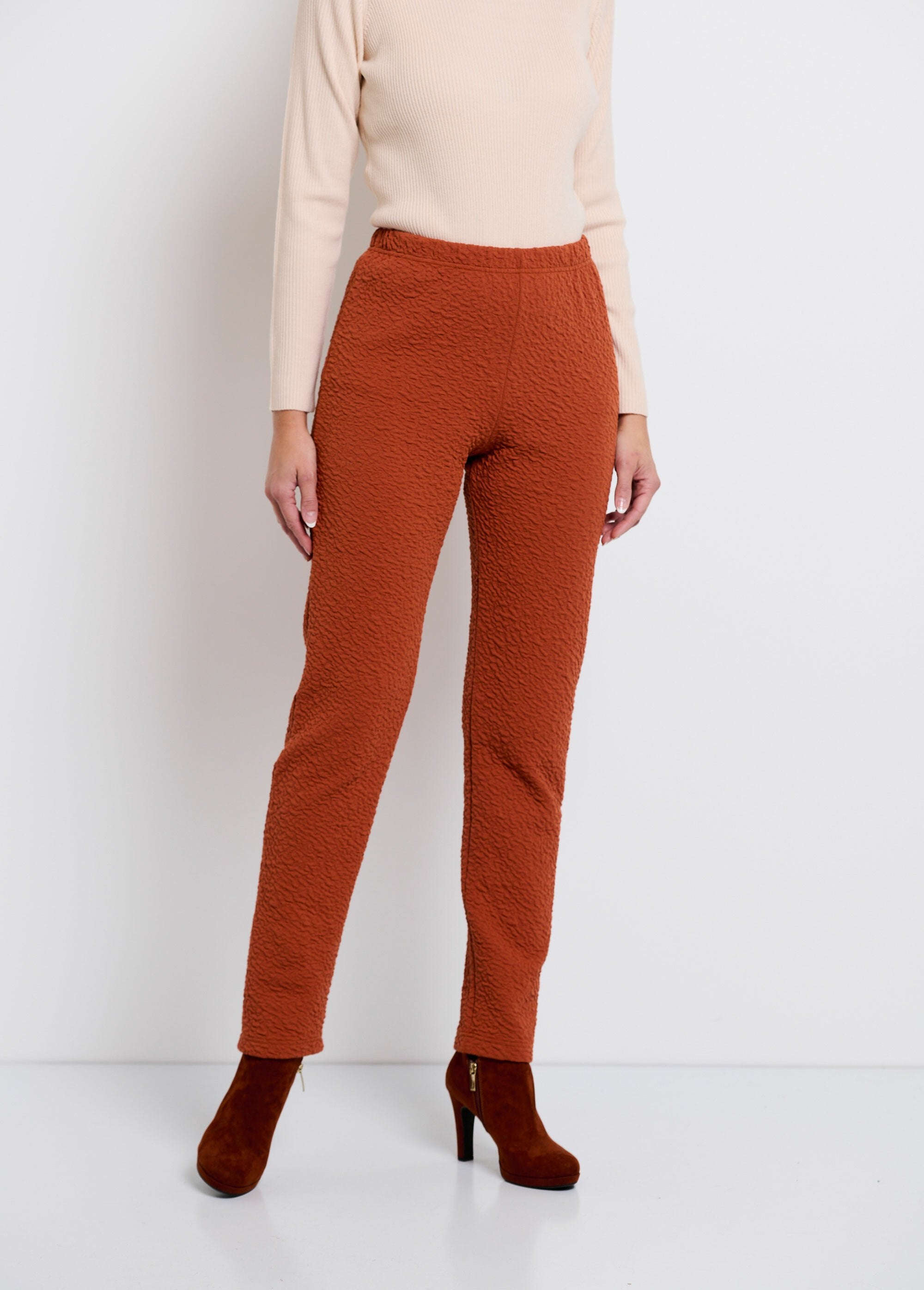 Plain_or_two-tone_stretchy_elasticated_waist_leggings_Brick_uni_FA1_slim