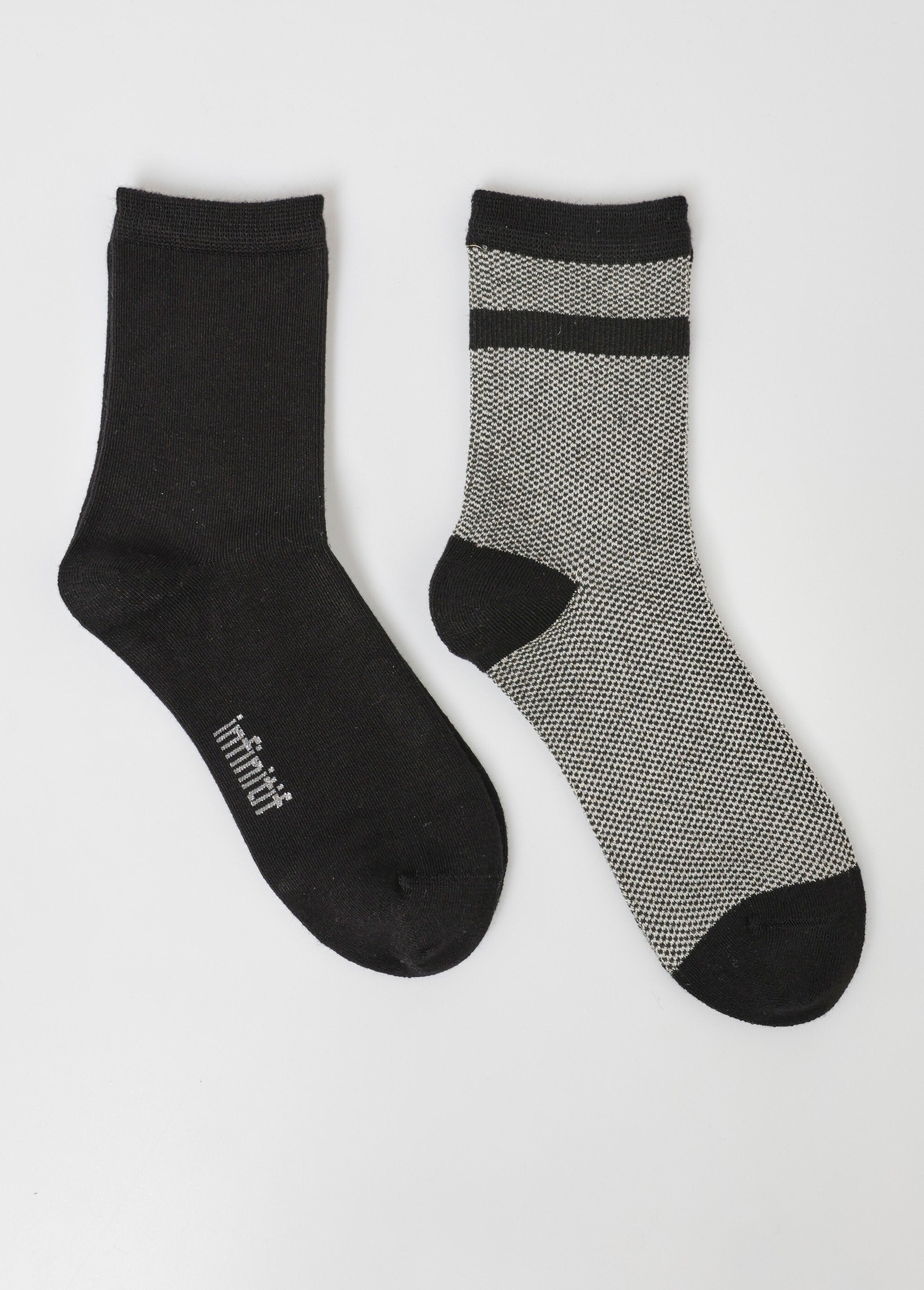 Lot_de_2_Chaussettes_assorties,_damiers_Gris_DE1_slim