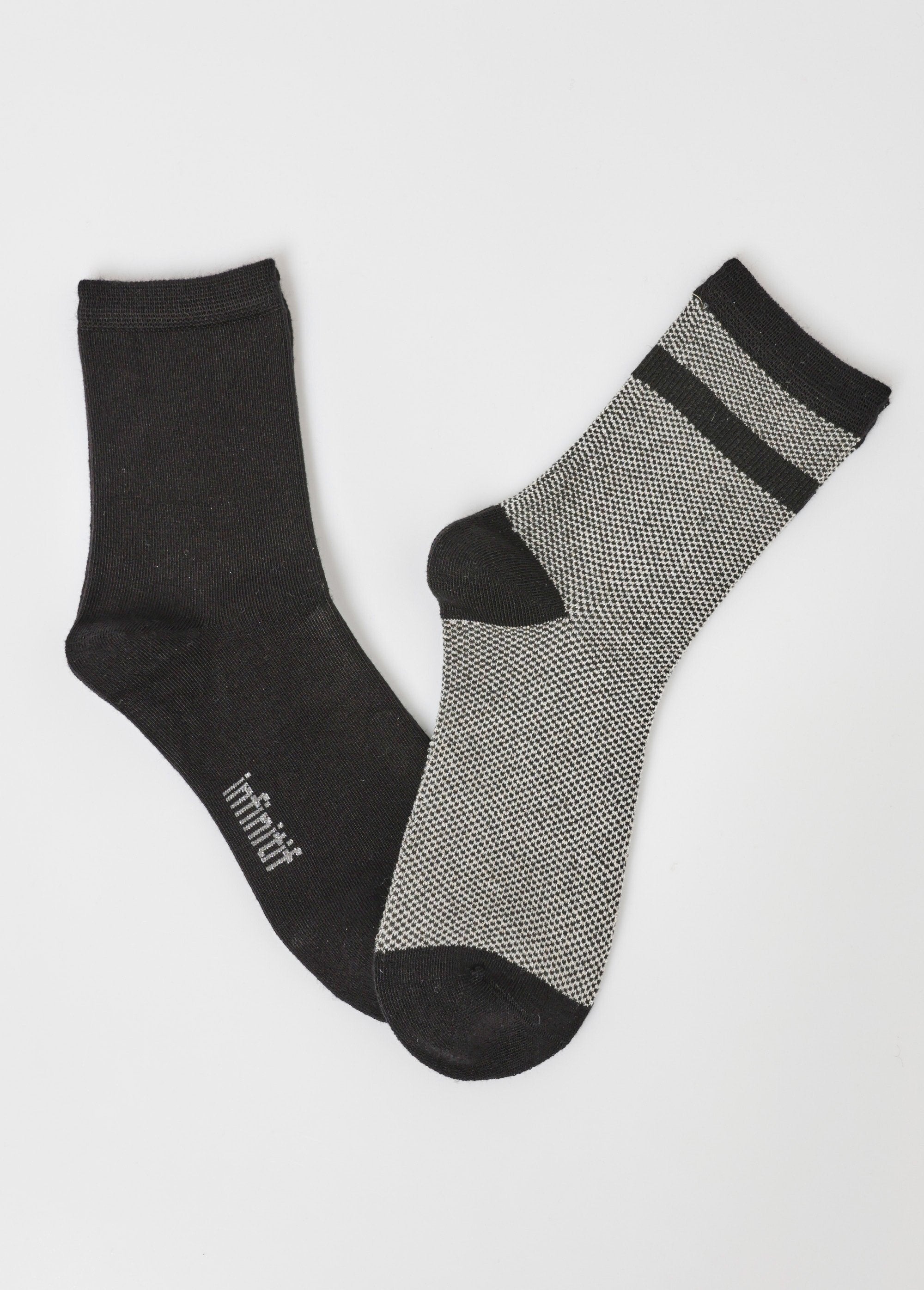 Lot_de_2_Chaussettes_assorties,_damiers_Gris_FA1_slim