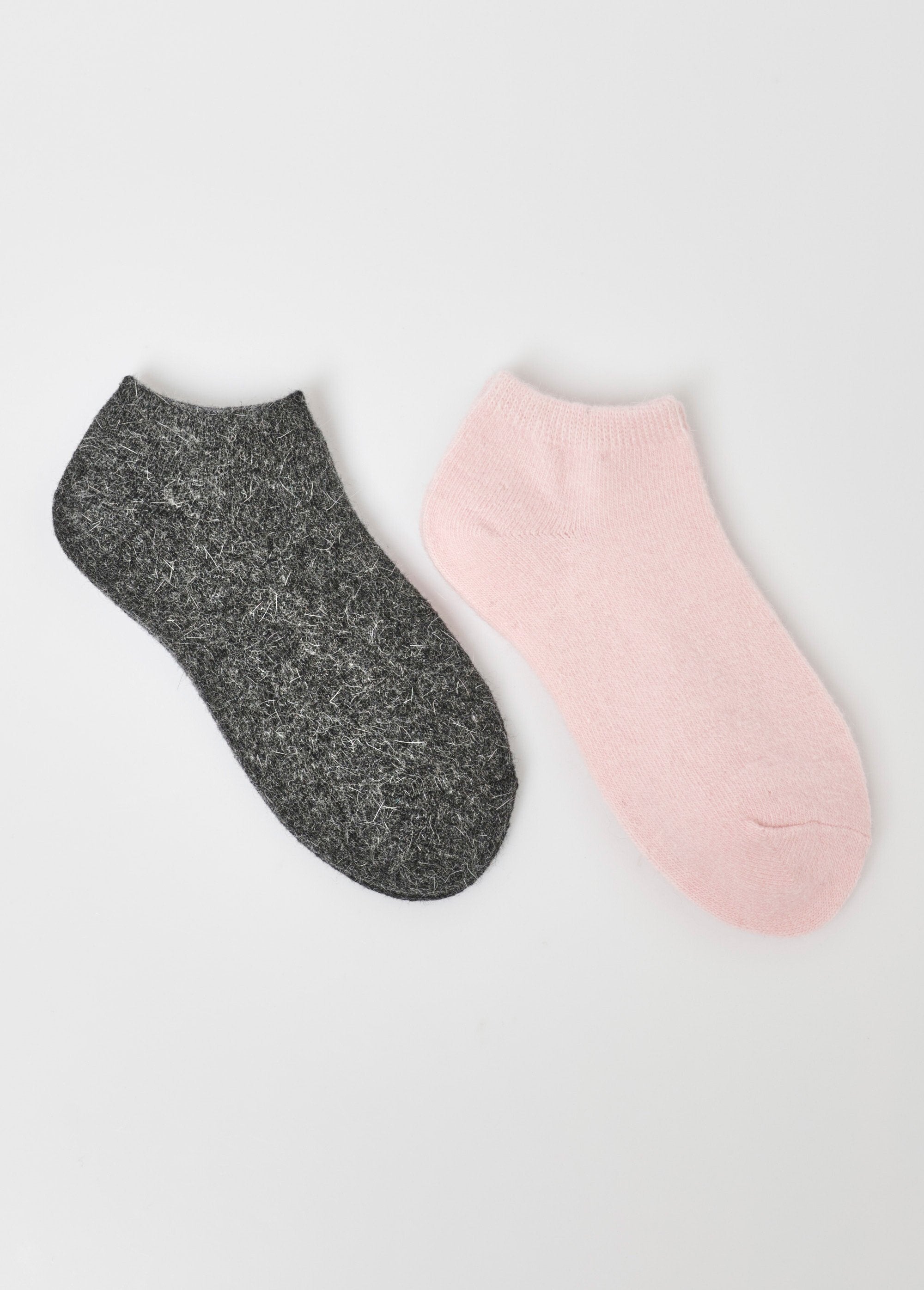 Lot_de_2_Socquettes_basses_avec_laine,_chaudes_Rose_DE1_slim