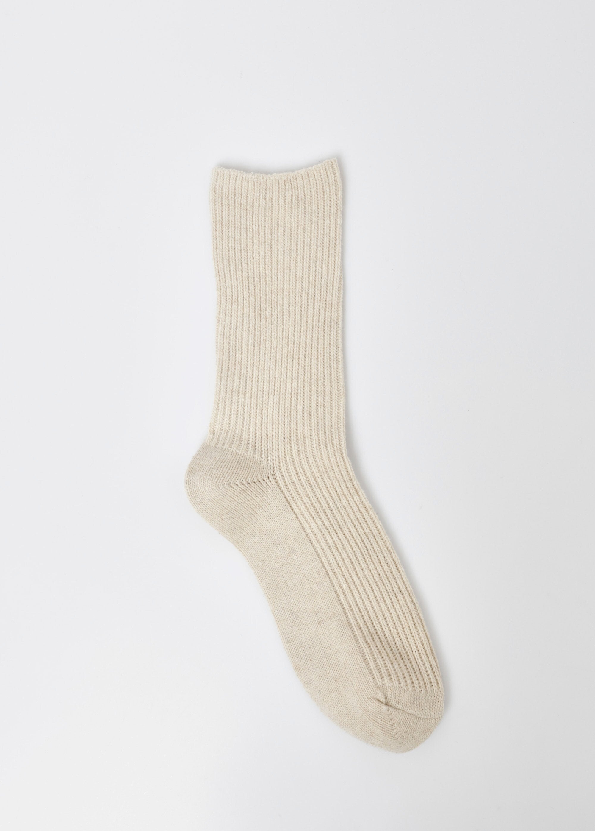 Paire_de_Chaussettes_laine,_fines_côtes_Beige_DE1_slim