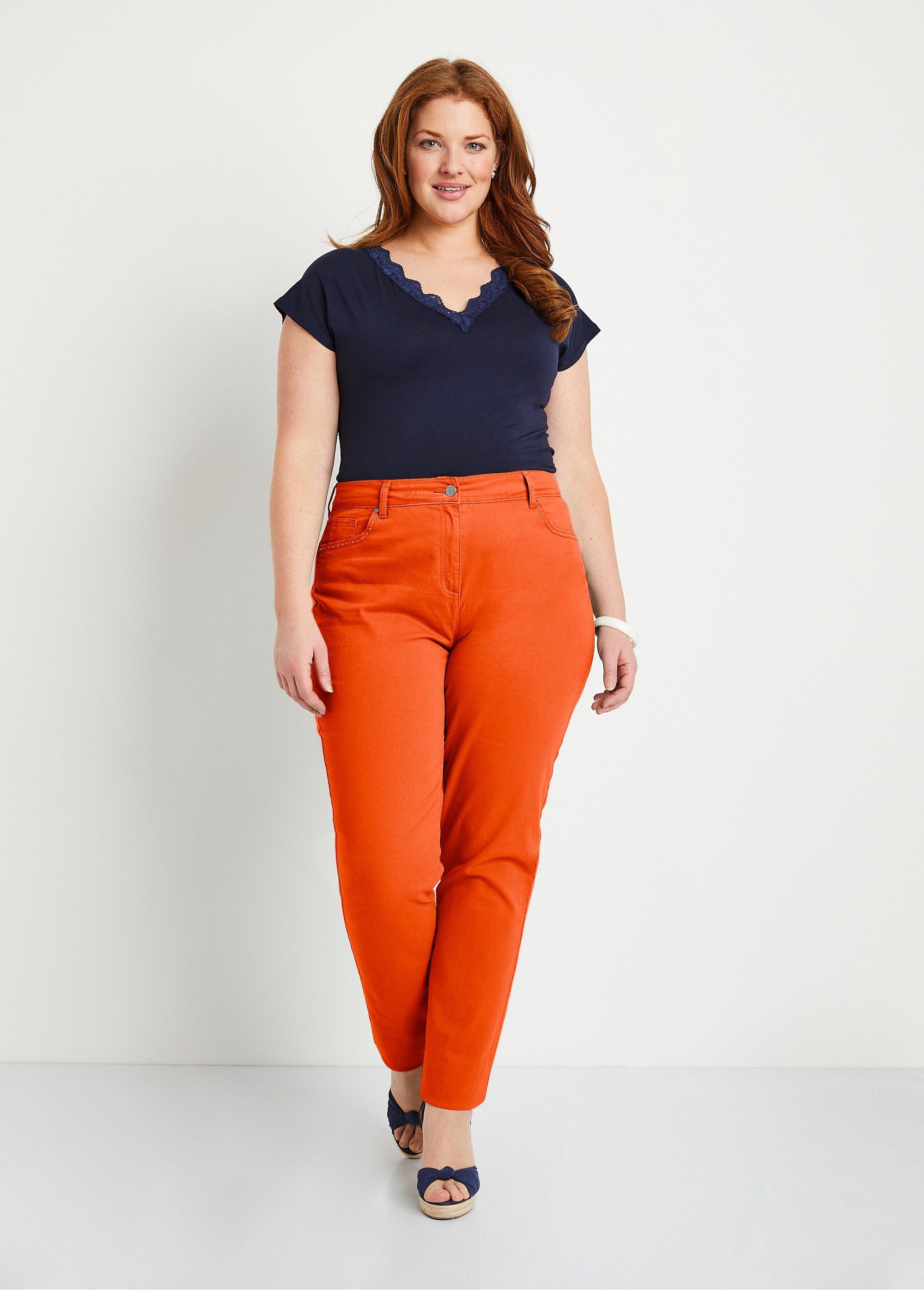 Stretch_cotton_5-pocket_straight_pants_Orange_SF1_curvy