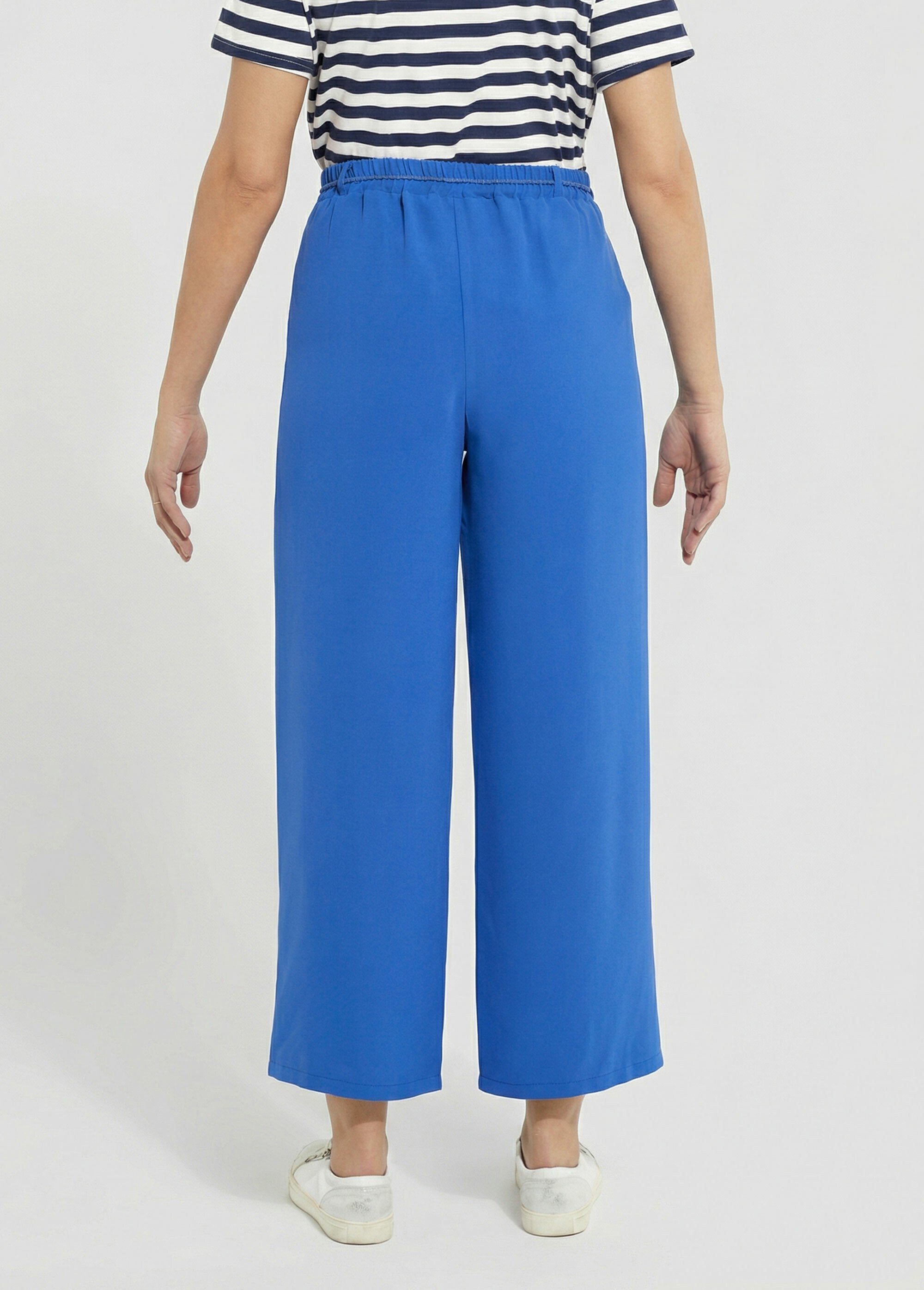 Pantalon_large_élastiqué,_Essentiel_Bleu_vif_DO1_slim