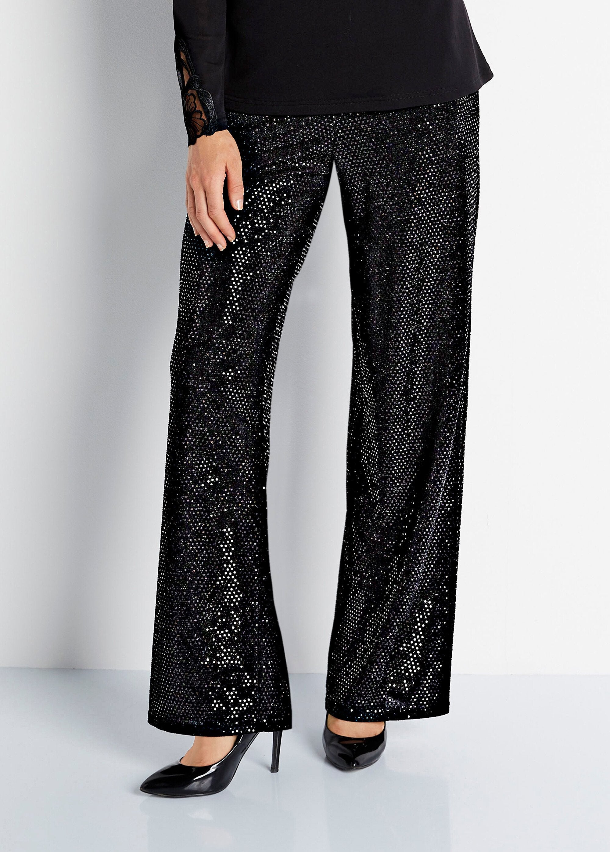 Wide_elasticated_waist_sequin_knit_pants_Black_FA1_slim