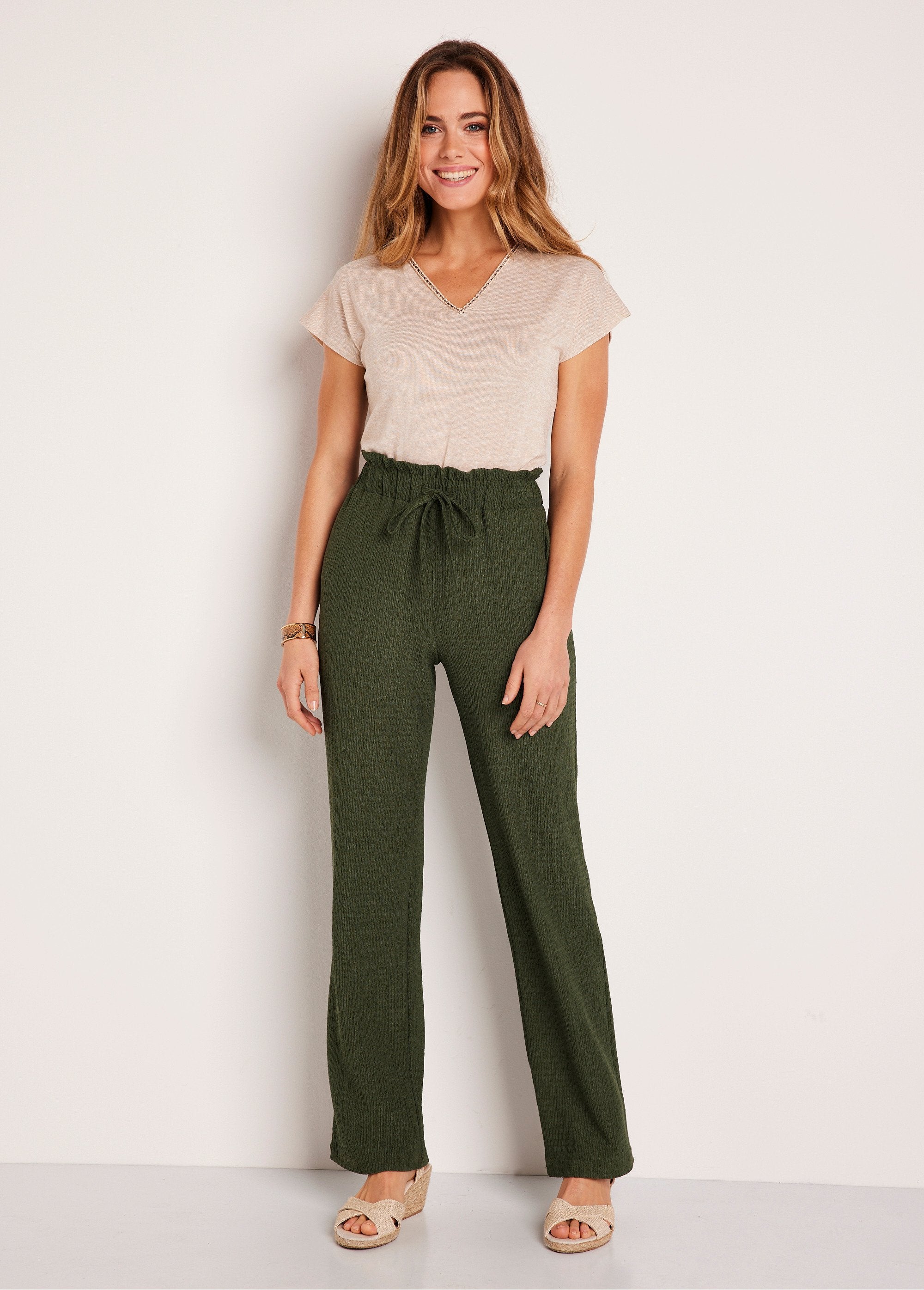 Wide_elasticated_waist_knit_pants_Lime_green_SF1_slim