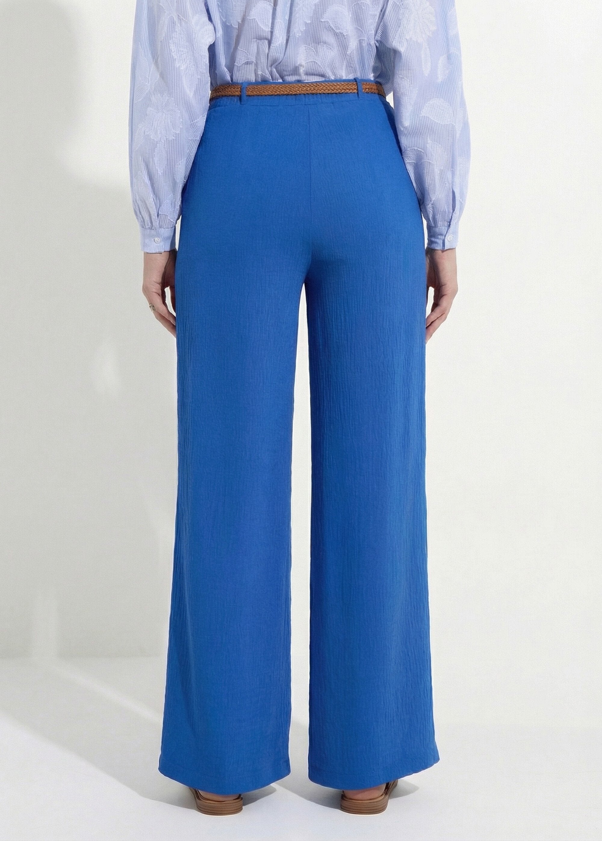 Pantalon_taille_élastiquée_avec_ceinture_Bleu_DO1_slim