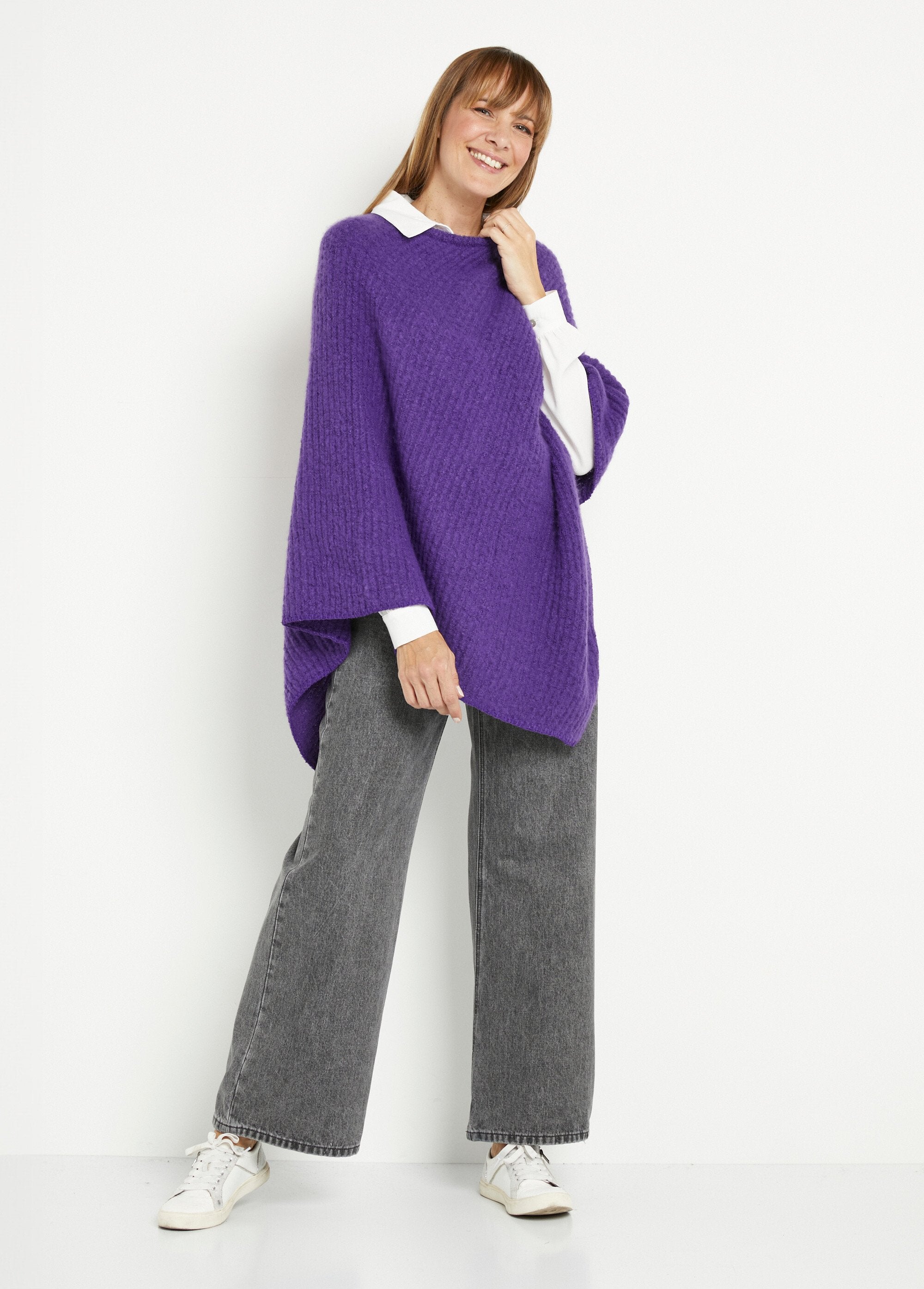 Poncho_en_maille_mousseuse_chaude_Violet_SF1_slim