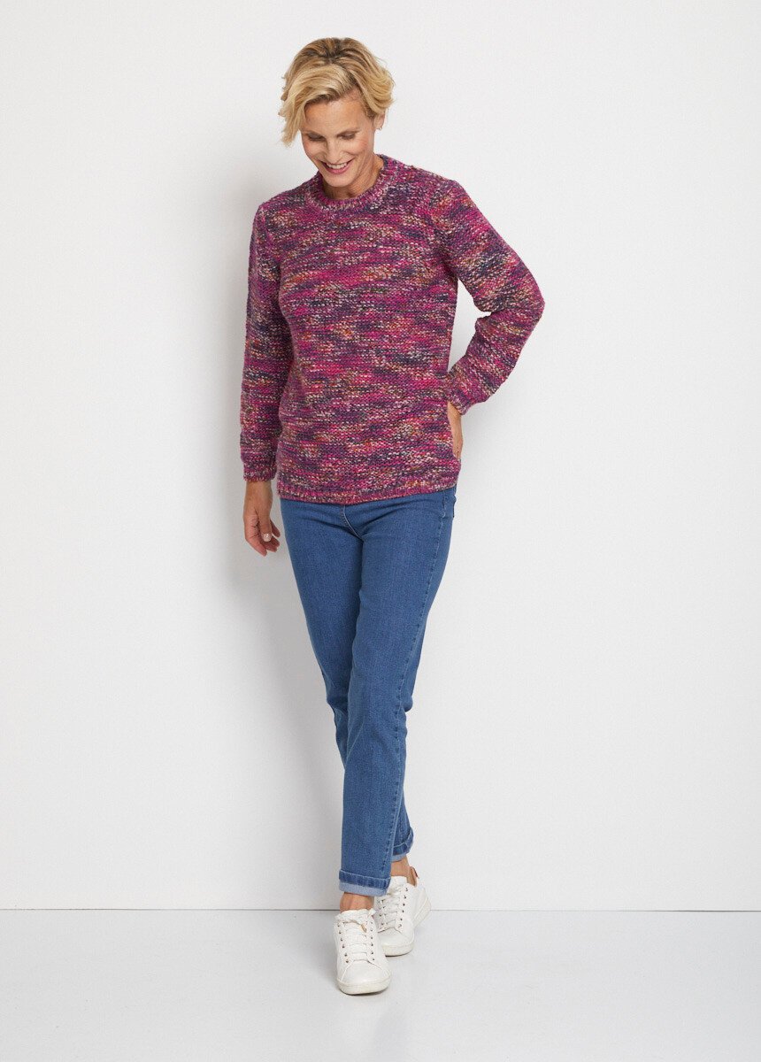 Round_neck_knitted_sweater_with_mouliné_effect_Blackcurrant_and_navy_SF1_slim