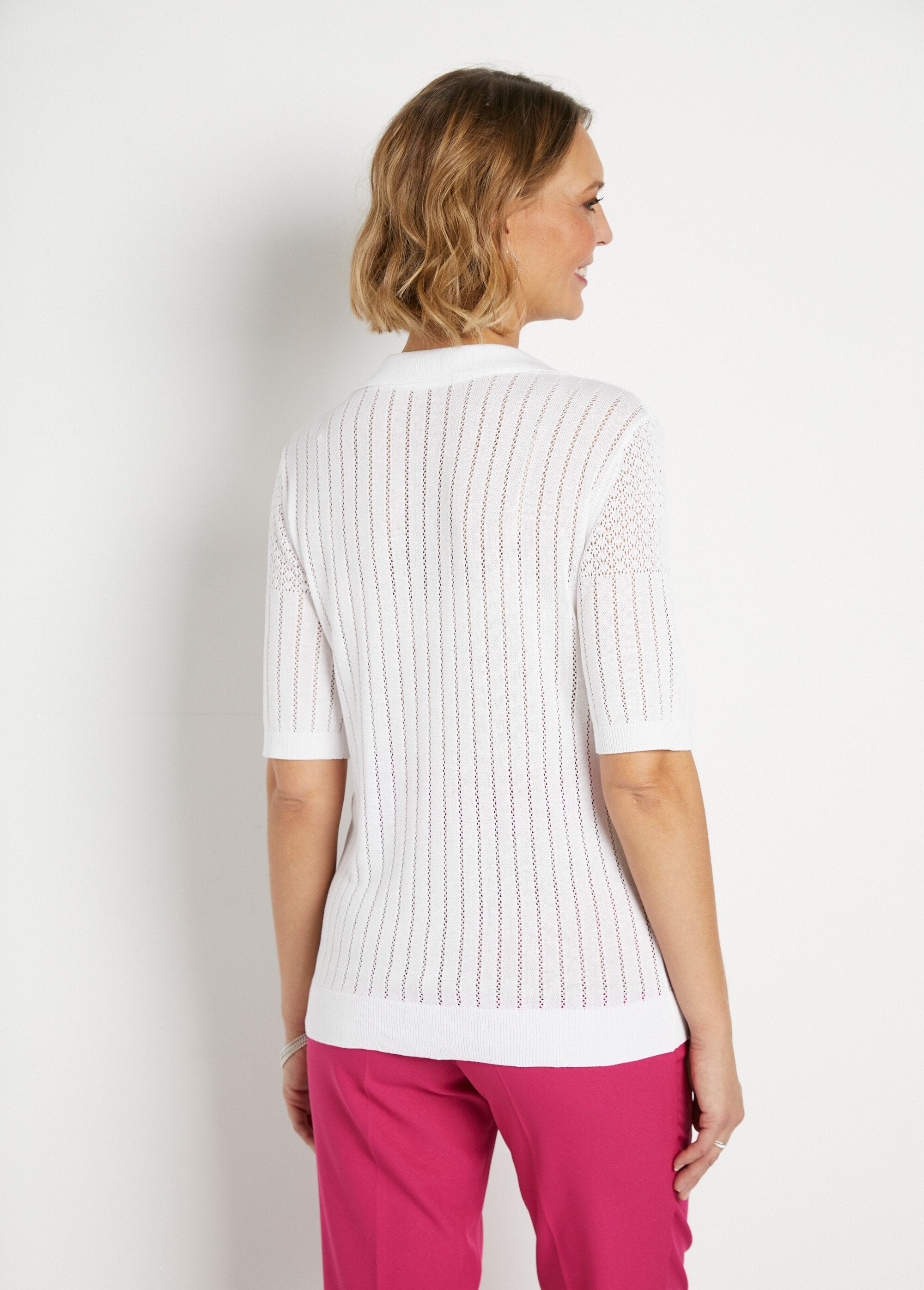 Fine_openwork_polo_neck_sweater_with_short_sleeves_White_DO1_slim