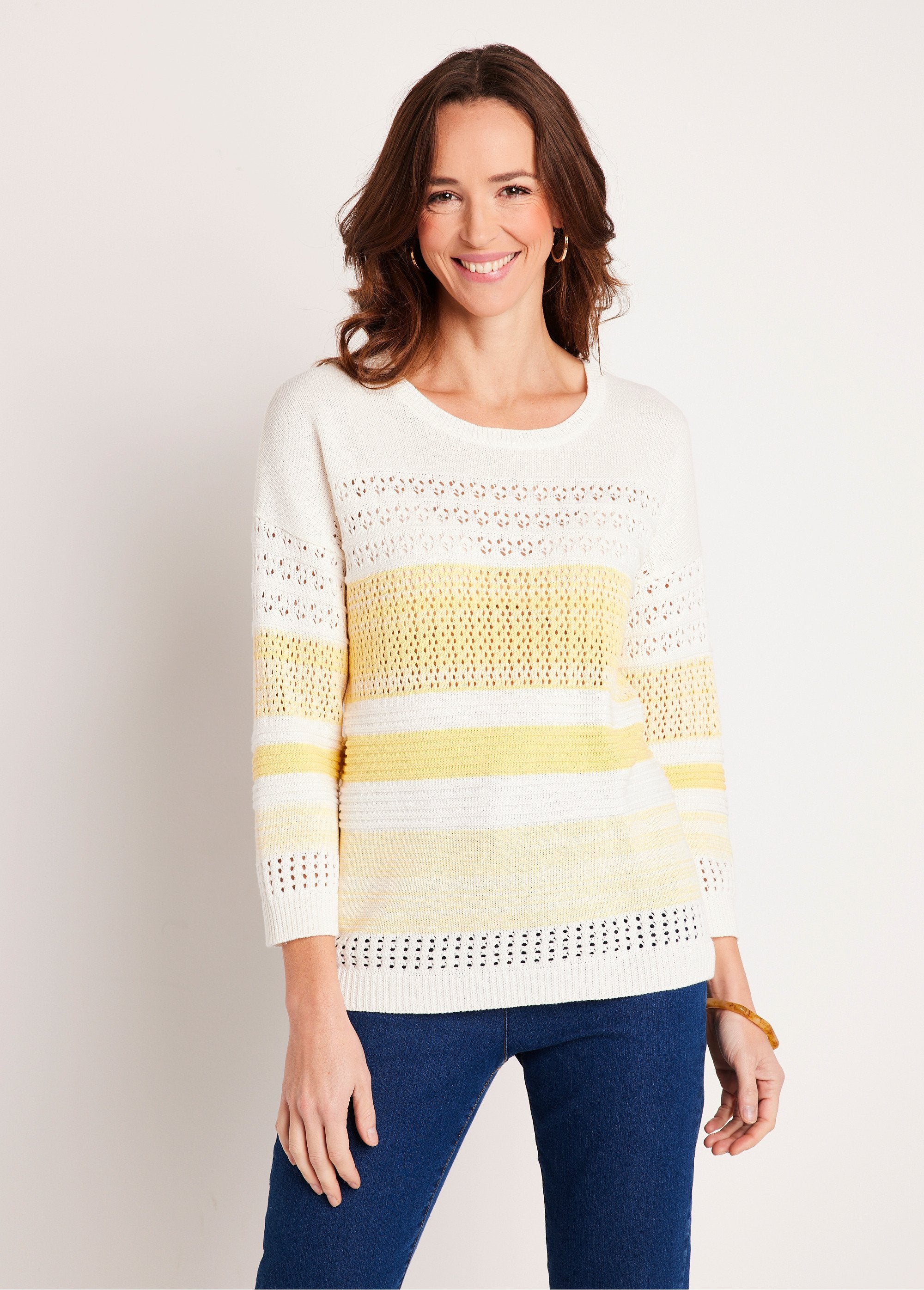 3/4_sleeve_openwork_cotton_blend_sweater_Vanilla_FA1_slim