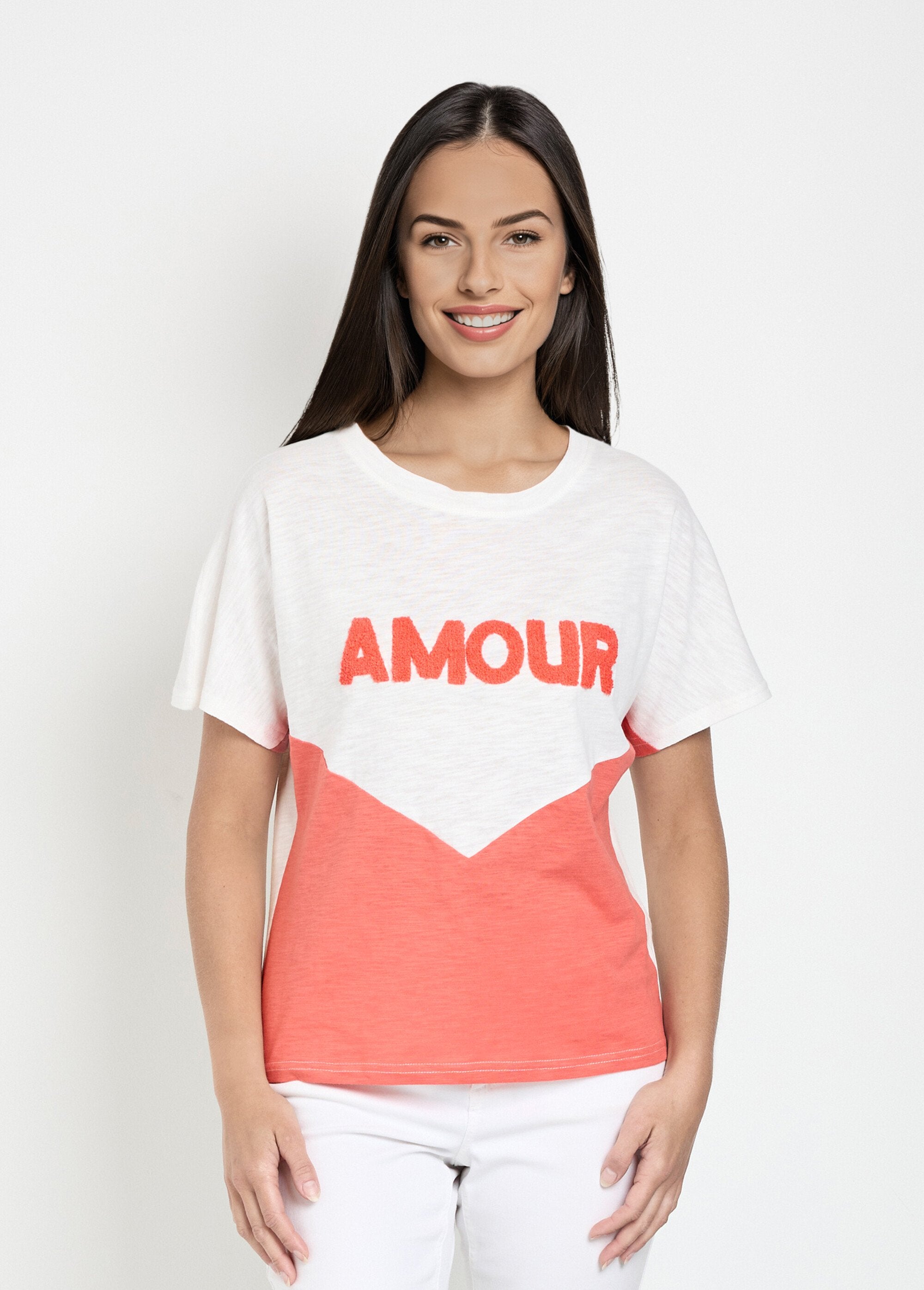 Two-tone_flame-knit_T-shirt_with_message_Coral_and_white_FA1_slim