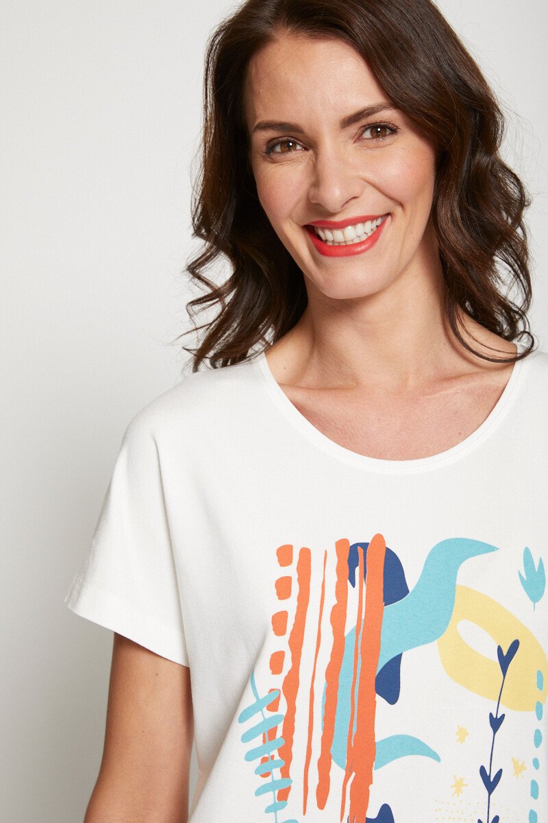 T-shirt_motif_manches_courtes_kimono_Aqua_et_jaune_DE1_slim