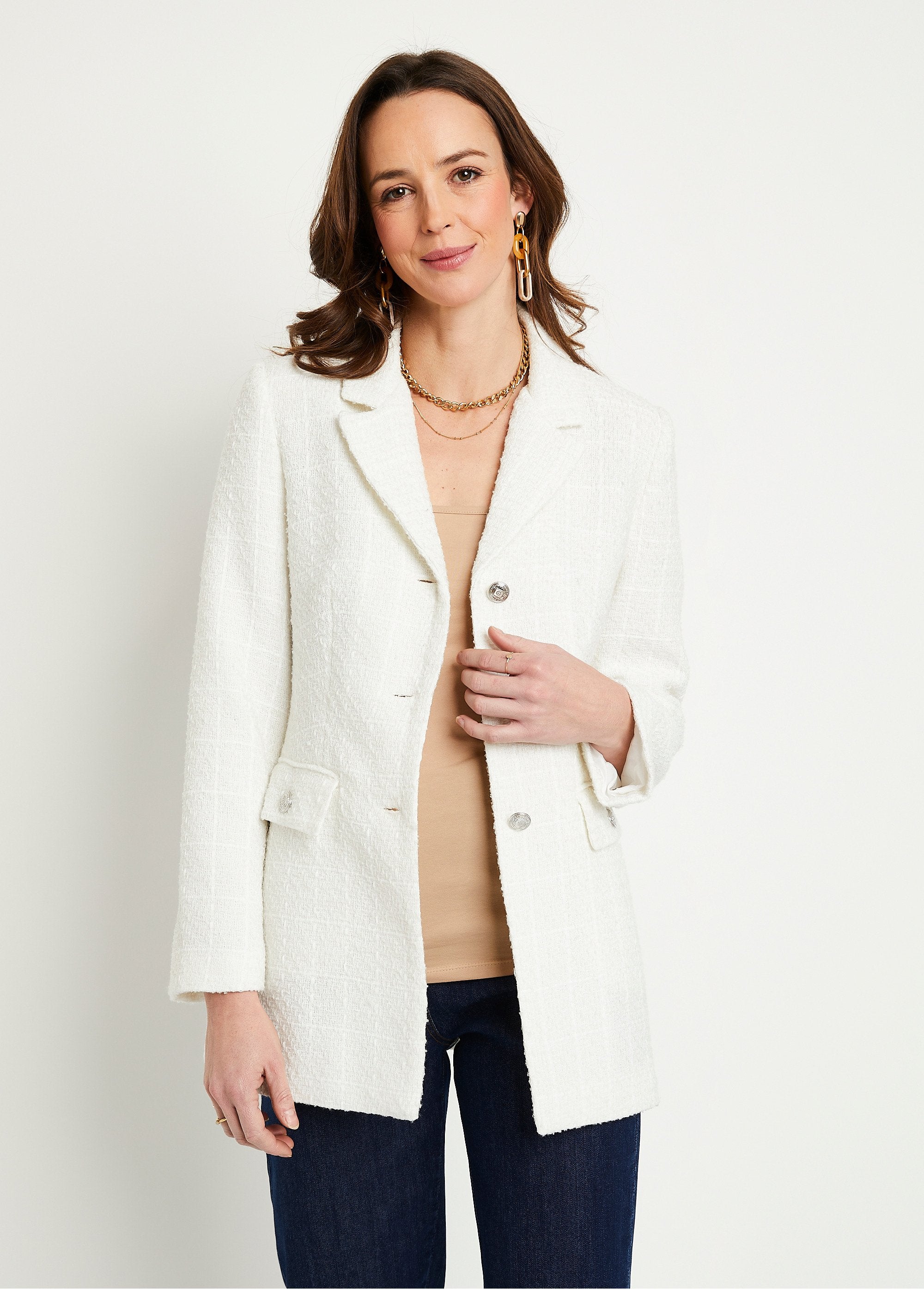 Straight_buttoned_jacket_in_basket_weave_fabric_with_tailored_collar_Ivory_FA2_slim